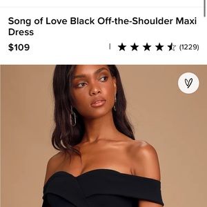 Song of Love black off the shoulder maxi dress